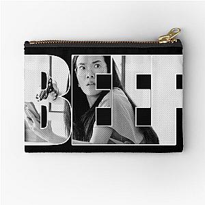Beef Netflix series Ali Wong as Amy Lau thematic graphic design by ironpalette Zipper Pouch