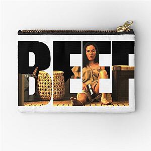 Beef Netflix series featuring Ali Wong as Amy Lau themed graphic design by ironpalette zipper pouch