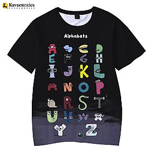 Alphabet Lore Print Cartoon English Letters T-shirt