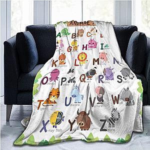 Alphabet Big Head Lore Flannel Throw Blanket