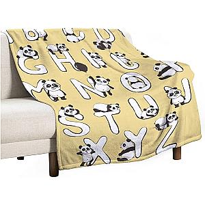 Alphabet Panda Lore Flannel Throw Blanket