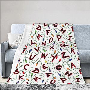 Alphabet Black Red Lore Flannel Throw Blanket