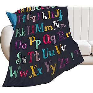 Alphabet Cute Font Lore Flannel Throw Blanket