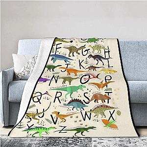 Alphabet Dinosaurs Lore Flannel Throw Blanket