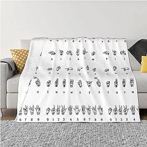 Alphabet Hands Lore Flannel Throw Blanket