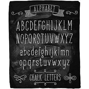 Alphabet Chalk Letter Lore Flannel Throw Blanket