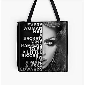 Alyssa Edwards Text portrait All Over Print Tote Bag