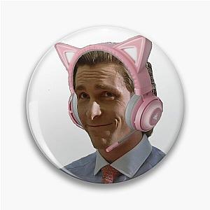 Patrick Bateman Pink Kitty Headphones (Transparent) Pin