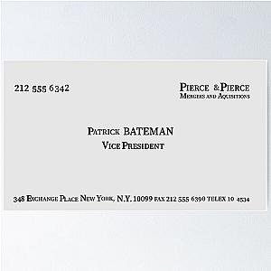 Patrick Bateman American Psycho Business Card Poster