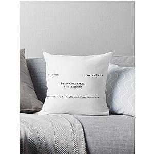 American Psycho Bateman Business Card Throw Pillow