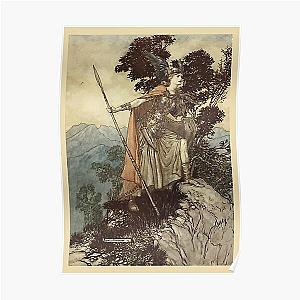 The Rhinegold &amp;ampamp The Valkyrie by Richard Wagner art Arthur Rackham 1910 0209 Brunnhilde Poster RB1008