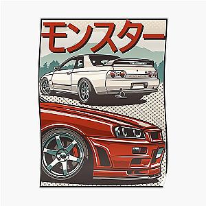 Monster Skyline GTR R32 &amp;ampamp R34 Poster RB1008