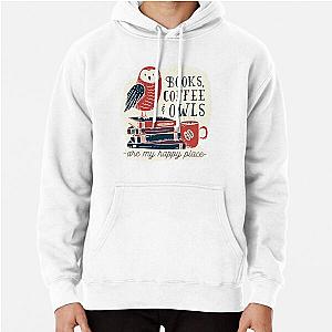 Books, coffee  owls Pullover Hoodie RB1008