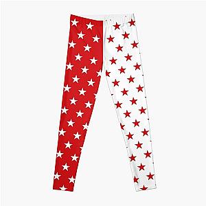 Bright Red &amp;ampamp White Stars Leggings RB1008