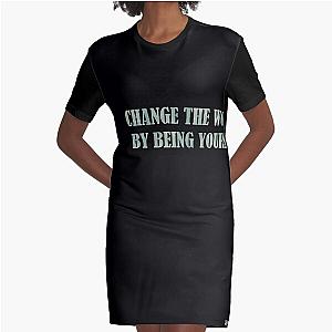 Amy Poehler - Change the world, quote Graphic T-Shirt Dress