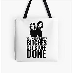 Amy Poehler & Tina Fey - "Bitches Get Stuff Done" All Over Print Tote Bag