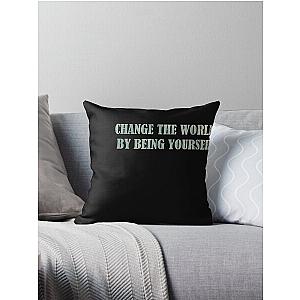 Amy Poehler - Change the world, quote Throw Pillow