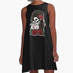 Amy Winehouse Skull Unique A-Line Dress