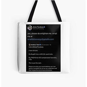 Andrew Tate Gets Roasted By Greta Thunberg All Over Print Tote Bag RB0506