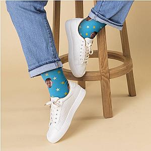 Andrew Tate Socks Custom Photo Socks Little Star Socks Blue