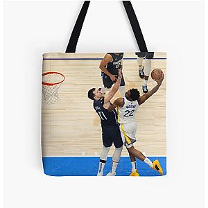 Andrew Wiggins Dunk on Luka Doncic Tote Bag