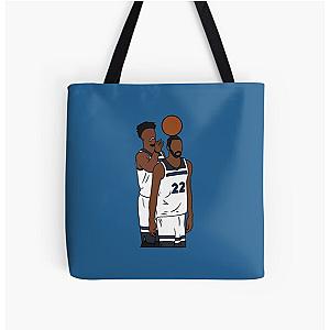 Jimmy Butler Messing with Andrew Wiggins All Print Tote Bag
