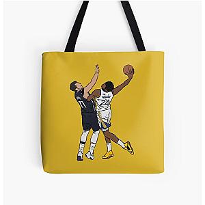 Andrew Wiggins Dunks on Luka Doncic Tote Bag