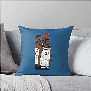 Jimmy Butler Messing with Andrew Wiggins Throw Pillow