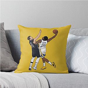 Andrew Wiggins Dunks on Luka Doncic Throw Pillow