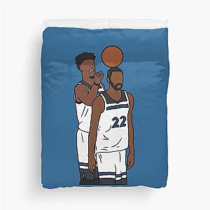 Jimmy Butler Messing with Andrew Wiggins Duvet Cover