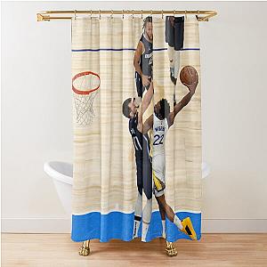 Andrew Wiggins Dunk on Luka Doncic Shower Curtain