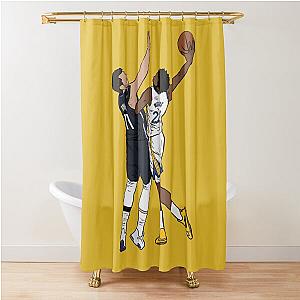 Andrew Wiggins Dunks Luka Doncic Shower Curtain