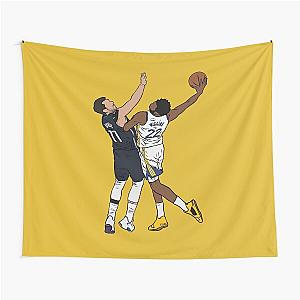 Andrew Wiggins Dunks on Luka Doncic Tapestry