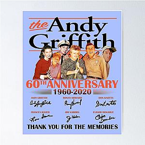 The Andy Griffith Show 60th Anniversary 1960 2020 Cast Signed Andy Taylor Barney, Black, Trending Poster