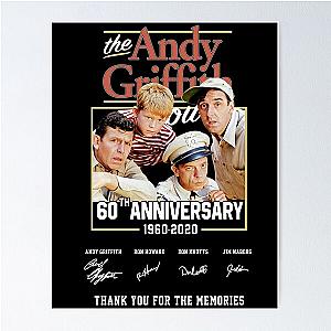 The Andy Griffith 60Th Anniversary 1960 2020 Thank You For The Memories Signature Basic Novelty Tees Graphics Fema Poster