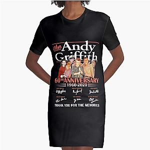 The Andy Griffith Show 60Th Anniversary 1960 2020 Cast Signed Andy Taylor Barney white Graphic T-Shirt Dress