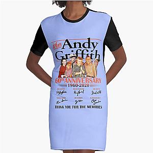 The Andy Griffith Show 60th Anniversary 1960 2020 Cast Signed Andy Taylor Barney, Black, Trending Graphic T-Shirt Dress