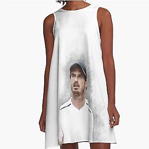 Andy Murray tennis player prints A line dress