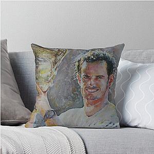 Andy Murray Portrait Throw Pillow
