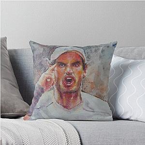 Andy Murray Portrait Throw Pillow