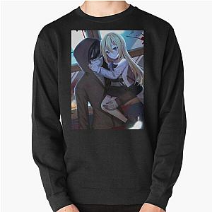 Rachel Gardner of The Angels of Death drawing for an otaku on a pullover sweatshirt.