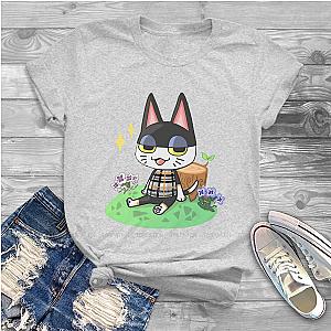 Punchy Cat Lazy Animal Crossing Game Print T-shirt