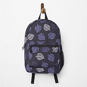 Animal Crossing Backpacks - Nook Leaf Aloha Logo  Purple/Lavender on Dark Purple  Backpack RB3004