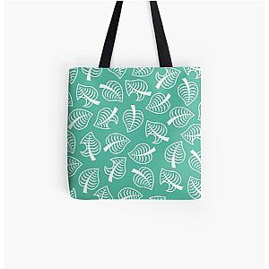 Animal Crossing Bags -  New Horizon Inspired Leaf Pattern All Over Print Tote Bag RB3004