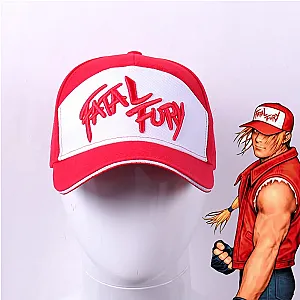 Fatal Fury Red Embroidered Duck Tongue Pure Cotton Baseball Hat Arcade Game Cosplay