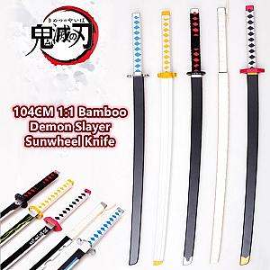 Demon Slayer Katanas - 104CM Demon Slayer 1:1 Bamboo Weapon Cosplay Anime Collection