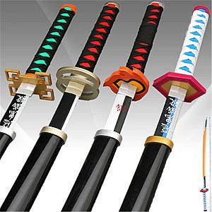 Demon Slayer Katanas - Cosplay Anime Sword Weapon Demon Slayer Wood Katana