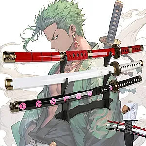 Roronoa Zoro Katana Sword Wooden 80cm/31.5＂Enma Purple Katana