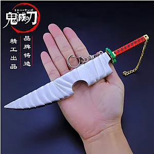 20cm Uzui Tengen Double Nichirin Blade Anime Peripherals Demon Slayer Katana Keychain