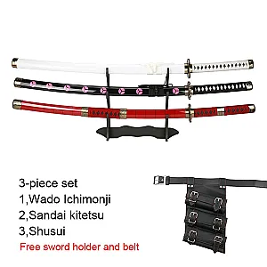 Roronoa Zoro Katana Sword Wooden 80cm/31.5 Wado Ichimonji, Kitetsu, Shusui